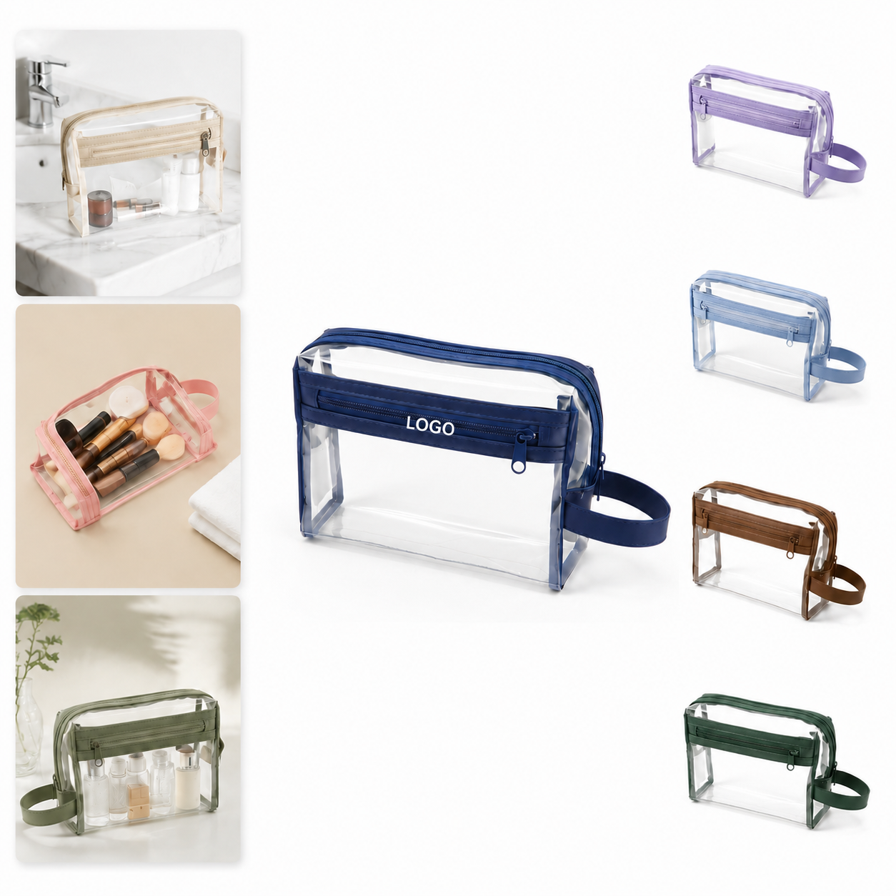 Clear Waterproof PVC Travel Toiletry Bag