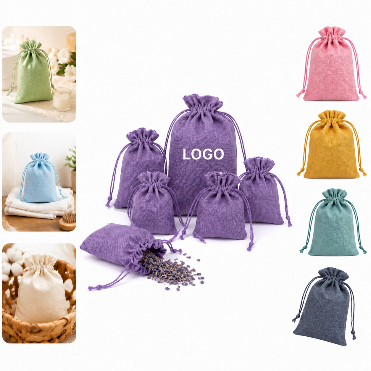 Eco-Friendly Linen Drawstring Storage Bag