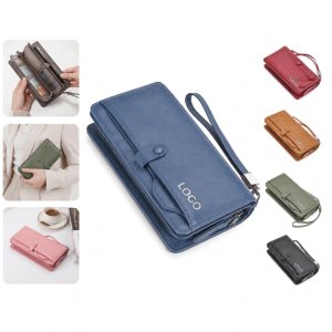 Men's Genuine Leather Multi-Slot Clutch Wallet