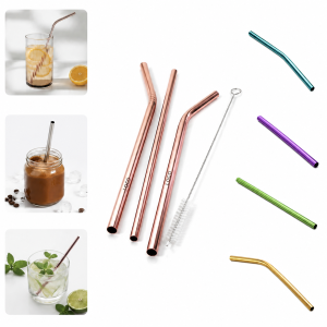 Reusable Wide-Mouth Stainless Steel Boba Straws