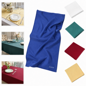 Solid Color Tablecloth Set with Napkins