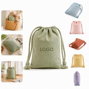 Colorful Cotton Drawstring Storage Pouches