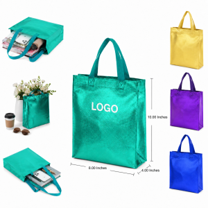 ShimmerGlow Metallic Gift Tote Bag